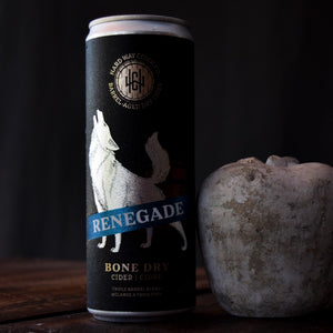 Can of bone-dry hard cider, triple barrel blend with hints of oak & spice. Made with only 100% Ontario apples.